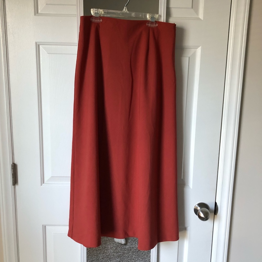 Chadwick’s burnt orange midi skirt